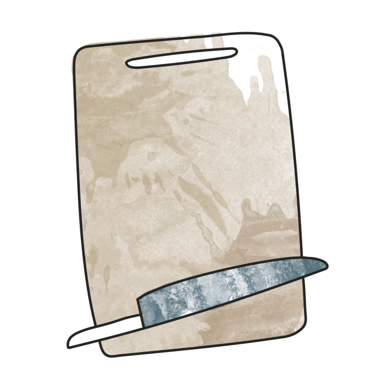 Grafika deski do krojenia z nożem